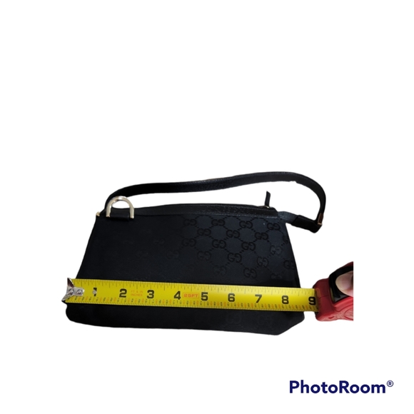 Gucci Black GG Canvas and Leather D Ring Abbey Pochette - Picture 7 of 14